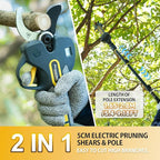 2-in-1 Electric Pruning Shears with Extension Pole 9.2-ft, Professional Electric Tree Pruner Cutter Compatible with Makita 18V Battery Secateurs Cordless 50mm (2 inch) Cutting Heavy Duty Garden Tool