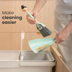 Vigar Mini Broom and Dustpan Set, Small Broom and Dustpan Set for Dust, Pet Hair, Car, and Crumb, Perfect for Home and Camping Essentials, Turquoise