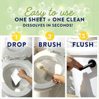 Cleancult Toilet Bowl Cleaner Sheets - Dissolvable, Septic Safe, Effective Cleaning, Removes Stains & Rings, Cleans & Deodorizes - 32 Uses - Fresh Lemon Scent - Plastic-Free Packaging,(Pack of 2)