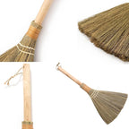 Set of 2 Brooms for Kid 12.6 inch & 16.54 inch - Vietnamese Natural Straw Soft Broom -Soft Bristle Brooms, Decorative Broom