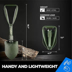 18'' Military Folding Camping Shovel, Offroad Survival High Carbon Steel Shovel (Olive) AugTouf by toolant