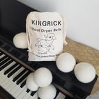 KINGRICK Wool Dryer Balls, XL, 6 Balls, White, Diameter 2.96", 100% New Zealand Premium Wool, Natural Drying Aid, Reduces Drying Time, Reduces Static Electricity and Softens Clothing