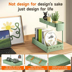 3 Pack Multi-Purpose Under Sink Organizers and Storage, 2025 L-Shaped Pull Out Cabinet Organizer for Bathroom & Kitchen, Under Cabinet Organizer with Hooks Hanging Cup, Green