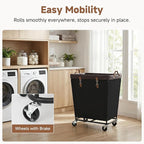 StorageWorks 210L Laundry Basket with Wheels, Extra Large Rolling Hampers for Clothing Organizer, Dirty Clothes Basket for Hotel, Home, Closet, Dorm, Black