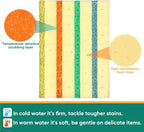 4 Pack Scrub Sponge - Temperature-Responsive - 50% More Power & Rinses Cleaner Cleaning Sponges, Multipurpose Dish Sponges for Kitchens, Bathrooms, and Outdoor Use - Patent Pending