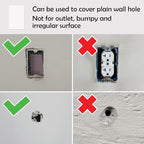 Rubber Bond Self-Adhesive Rubber Wall Outlet Cover Plate 5 Pack - Easy to Apply Peel & Stick Drywall Hole Patch - 5x3 Inch Screwless Blank Wall Plate Cover - Premium Rubber Wall Hole Cover (White)