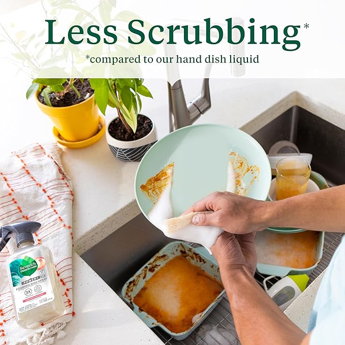 Seventh Generation Foaming Dish Spray, Power+ Mandarin Orange, 3 Powerful Grease Fighters, 16 Fl Oz