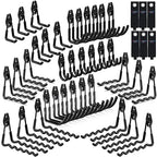 3-H Garage Wall Hooks 42 Pack, Heavy Duty Garage Hooks with Extra Welding Spots, Wall Mount Storage Organizer for Hanging Garden Lawn Tools, Ladder, Bike, WeedEater, Chair, Shovel, Blower (Black)