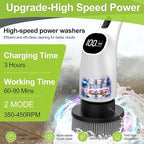 WKY-Electric Spin Scrubber - 10-in-1 Cordless Shower Scrubber & Cleaning Brush with Extendable Handle, 2 Speeds, IPX7 Waterproof Brush Heads, LED Display, Smart AI Chip,for Bathroom, Kitchen White