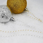 Leecogo Cotton Twine Silver and White Baker String 2mm Thick 328 Feet Christmas Twine for Gift Wrapping DIY Crafts Home Party Decoration