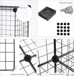 C&AHOME Wire Cube Storage, 8-Cube Organizer Metal C Grids Storage, Storage Bins Shelving, Modular Book Shelf, DIY Closet Cabinet Ideal for Living Room, Home, Office 24.8" L x 12.4" W x 48.4" H Black