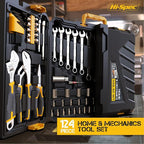 Hi-Spec 124piece Home & Garage Mechanics Tool Set, Socket Wrench Tool Sets for DIY Repairs with Plastic Storage Case