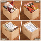 KIRIGEN Stackable Wood Storage Cube /Basket/ Bins Organizer for Home Books Clothes Toy Modular Open Cubby Storage System - Office Cubical Bookcase Closet Shelves C26-NA