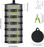 6 Layer Herb Drying Rack, Herb Drying Rack Hanging Mesh, Foldable Plant Drying Net With U-Shaped Zipper, Garden Shears, Hooks, For Drying Herbs Plants, Flowers, Fruits, Food, Clothes(6 Layers-23.62'')