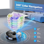 Tikom Robot Vacuum and Mop Combo, 6000 Pa Automatic Robotic Vacuum Cleaner, Smart Mapping, 150 Min Max, Ideal for Pet Hair, Hardfloors, Carpets, Home(L8000 Pro)