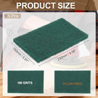 uxcell 5Pcs Scrubber Scouring Pad, 9.1 x 5.9 Inch 180 Grits Drill Power Brush Rectangle Scrub Pads Discs Polishing Pad for Household Furniture Automotive Cleaning, Green