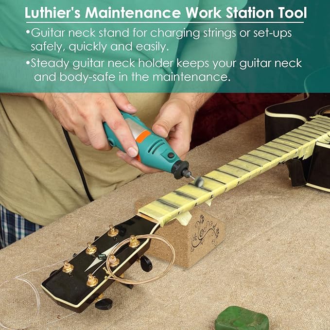 Hricane Guitar Neck Rest,Guitar Neck Support Pillow-Two Angles Guitar Neck Cradle,String Instrument Repair Kit for Guitar Workstation, Ukuleles, Violins, Banjos, Mandolins