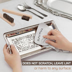 TAKAVU Horsehair Detail Brush Set, Silver Cleaning Brushes & Polish Cloth for Silverware Plateware Jewelry