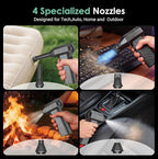 YOTON Compressed Air Duster 110,000 RPM, Cordless Electric Air Duster Replaces Canned Air Spray, Rechargeable 3-Gear Keyboard Cleaner, Air Blower for Computer, Laptop, Camera, Car & Outdoor