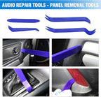 16-Piece Automotive Tool Kit with Storage Bag- Oil Seal Hook Set, Clip Remover, Gasket Scraper & Pry Tools, Includes Work Gloves for Car Repair & Mechanical Maintenance (Blue)