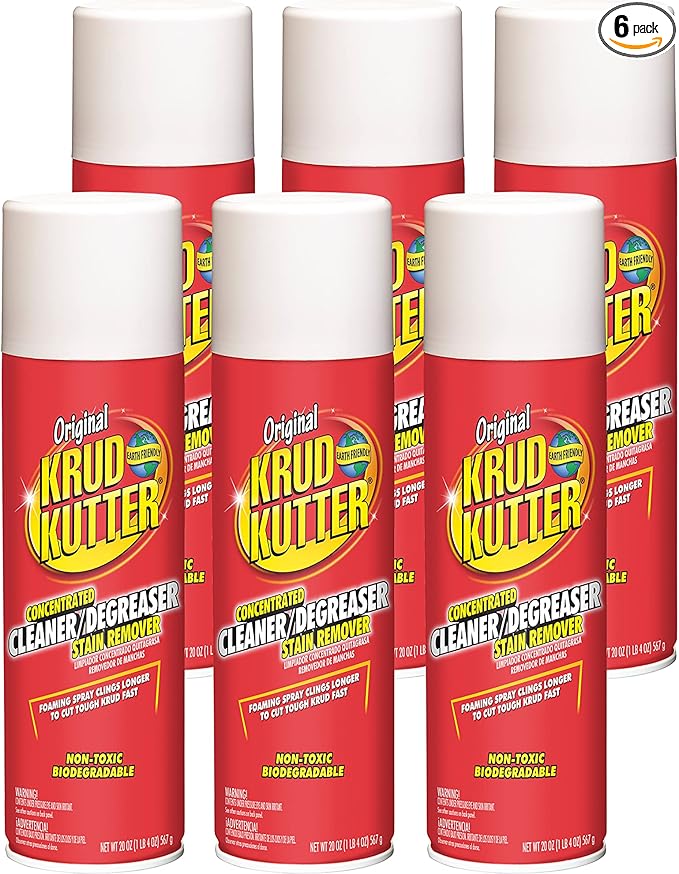 Krud Kutter 339798-6PK Original Concentrated Cleaner/Degreaser Stain Remover Aerosol, 20 oz, 6 Pack