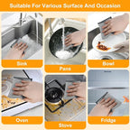 Extra-Large Size Multipurpose Wire Dishwashing Rag,Non Scratch Wire Dishcloth, Reusable Steel Wool Scrubber,Non-Scratch,Quick-Drying,Multi-Purpose for Kitchen,Bathroom Cleaning (15)