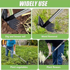 Hoe Garden Tool, 58" Weed Puller Tool with Long Handle, 2 in 1 Hand Weed Rake and Hoe Garden Weeder Tool, Uprooting Pulling Weed Remover Tool for Yard, Patio, Lawn and Garden