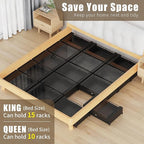 Under Bed Storage with Wheels and Cover, 360° Rolling Under Bed Metal Drawers for Clothes, Blankets, Books and Shoes,Black