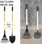 Kids Wagon with Beach and Garden Tools Set, Kids Shovel for Digging, Rake, 8PCS Gardening Outdoor Toys for Ages 3-4