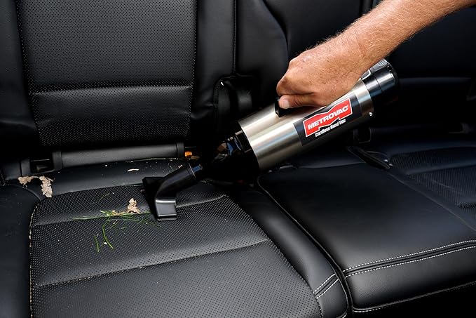 METROVAC CHV-S4 Cordless Hand Vac – Powerful, Portable Motor Vacuum Cleaner for Home, Auto Shop, Car, and Pet Hair – Premium Handheld - Stainless Steel