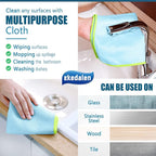 Microfiber Cleaning Cloth Lint Free Glass Cleaner Window Polishing Streak Free Miracle Easy Clean Rag Reusable for Mirror Kitchen Dish Auto Detailing,Pack of 8, 12'' x 16'', Light Blue