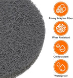 HARFINGTON 20pcs Scrubber Scouring Pads 1200 Grits 5 Inch Drill Power Brush Hoop and Loop Surface Conditioning Disc Drill Scuffing Disc Scrub Pads for Home Kitchen Cleaning, Light Grey