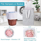 Polecasa Heavy Duty Diamond Mesh Laundry Bags, 24 x 36 inches Large Mesh Laundry Bag with Drawstring Closure and ID Tag, Laundry Hamper Liner, Laundry bag for College, Travel, Sports, Dorms,White