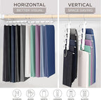 MORALVE Pants Hangers Space Saving - 4 Pack European Beechwood Scarf and Jean Hangers - Closet Organizer and Space Saver Pant Rack, Leggings Hanger, and Scarf Holder with 360° Swivel Hook