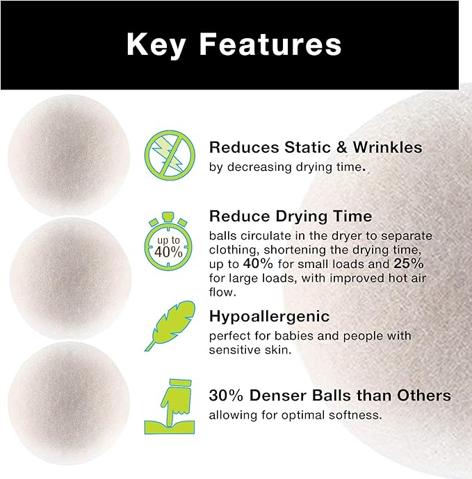 Smart Design 3933142 Dryer Balls, Natural Wool