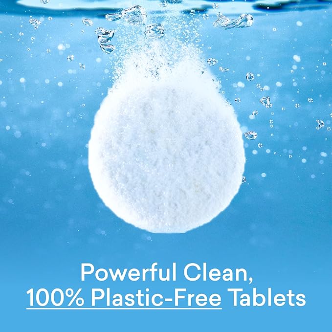 BLUELAND Toilet Bowl Cleaner Tablets, Starter Set, 14 Count with Tin, Peppermint Eucalyptus, Plastic-Free, No Harsh Chemicals, Plant-Based