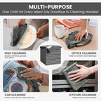 Microfiber Cleaning Cloth, 12 Pack Grey Cleaning Rags for Housekeeping, Reusable Microfiber Towels for Car, Kitchen, Bathroom and Household Cleaning Supplies, 11.8"X11.8"