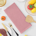 Homaxy 100% Cotton Waffle Weave Kitchen Dish Towels, Ultra Soft Absorbent Quick Drying Cleaning Towel, 13 x 28 Inches, 8-Pack, Dried Rose