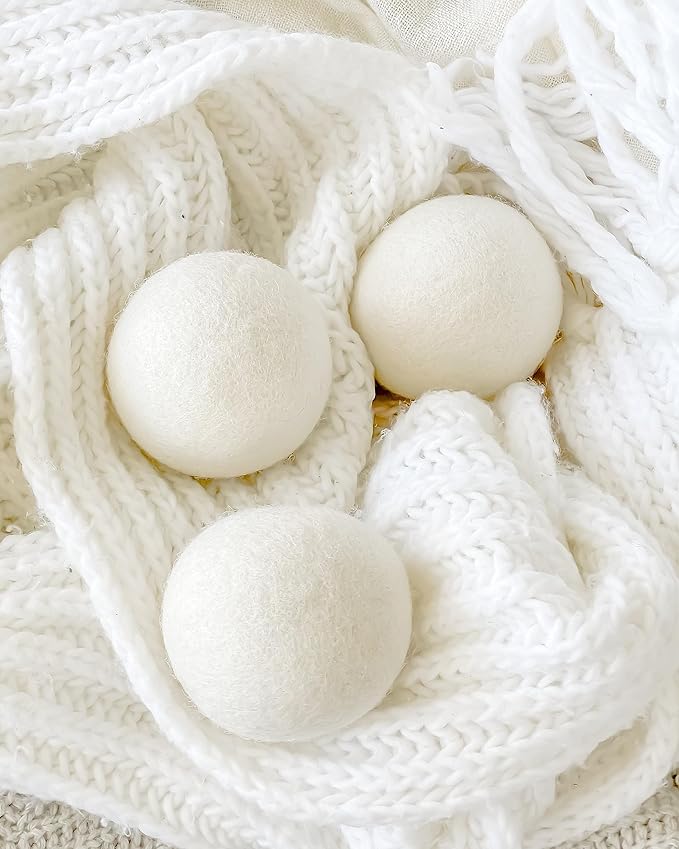 Nontre, Wool Laundry Dryer Balls, Shortens Drying Time, Reduces Energy Usage, Eliminates Residue from Fabric Softeners, 100% Australian Wool, 3 Pcs