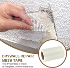 PATIKIL Drywall Repair Mesh Tape, 8 inch x 82 ft Fiberglass Repair Patch Self-Adhesive Dry Wall Joint Tape 9 Mesh Wall Hole Crack and Seam Patch, White