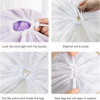 Polecasa Diamond Mesh Laundry Bags, 2Pcs 24 x 36 inches Heavy Duty Mesh Laundry Bag with ID Tag and Drawstring Closure, Large Laundry Hamper Liner, Laundry Bag for Travel, Sports, Dorms (White)