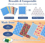 Lucomb 8 Pack Swedish Dishcloths for Kitchen, Reusable Dish Cloth Kitchen Towels Absorbent Sponges Fast Drying Swedish Dish Cloth for Washing Dishes Countertops Tables Cleaning
