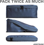 Compression Packing Cubes for Travel - Luggage Organizer Bags - Double Zipper Packing Cubes for Suitcases (2-Pack, Dark Blue)