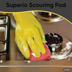 Scouring Pad Non-Scratching Scrubber Non-Scratch Cleaning Scrub Pads Heavy Duty Scouring Pad Reusable Kitchen Scrubbing Pad Pack of 24 Red, by Superio