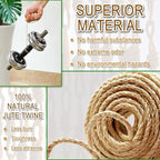 656 Feet 3Ply Jute Twine String, 2mm Natural Brown Thick Twine Rope for Crafts, Gardening, Tomato, Climbing Plant, Tie Floristry, Gift Wrapping Packing, Christmas, Wedding Decor