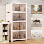 Jalove 30Gal Large Storage Bins with lids, 120QT Plastic Stackable Storage Containers with Wheels, Collapsible Closet Organizer and Storage Drawers,Clothes Organization for Cabinet Home, 1Pack White