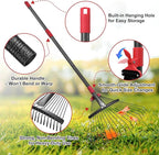 Collapsible Rake for Leaves - 70" Adjustable Long Handle Yard Rake, Expandable Metal Steel Head (8”-17”), Garden Leaf Rakes for Gardening Beds, Lawn,Narrow Shrub,Pine Needle,Outdoor Camping