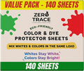 Zero Trace Color Catchers for Laundry - Protects Clothes with Color Dye Catcher,Run Remover, Color Grabbing and Color Bleed Remover for Clothes - 140 Sheets