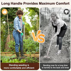 Garden Hoe Weeding Tool, Heavy Duty 73" Long Handle Stirrup Hoe Cultivator, 2 in 1 Action Scuffle Hula Push Pull Hoe Manual Weeder for Gardening Landscaping Loosening Soil Removing Grass