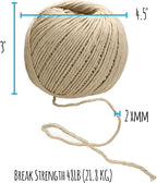 The Beadsmith 100% Hemp Cord – Natural Color – 2mm, 265 Foot Spool, 48LB Test Strength – Twine for Jewelry Making, Macrame, Paper Crafts, Gardening, Scrapbooking, Home Décor, DIY String Art & More